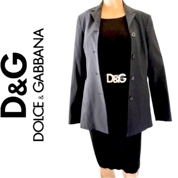 D&G Dolce & Gabbana Women Size 10 Career Work Office Party Black Blazer Jacket - Picture 1 of 16